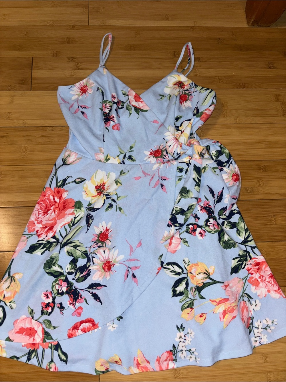 Trixxi Light Blue Floral Mini Dress
